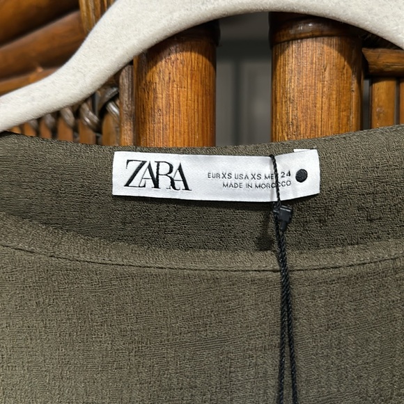 Zara Women’s light Army Green Ruched Side Maxi Dress Size xs brand new w tags - Picture 6 of 10